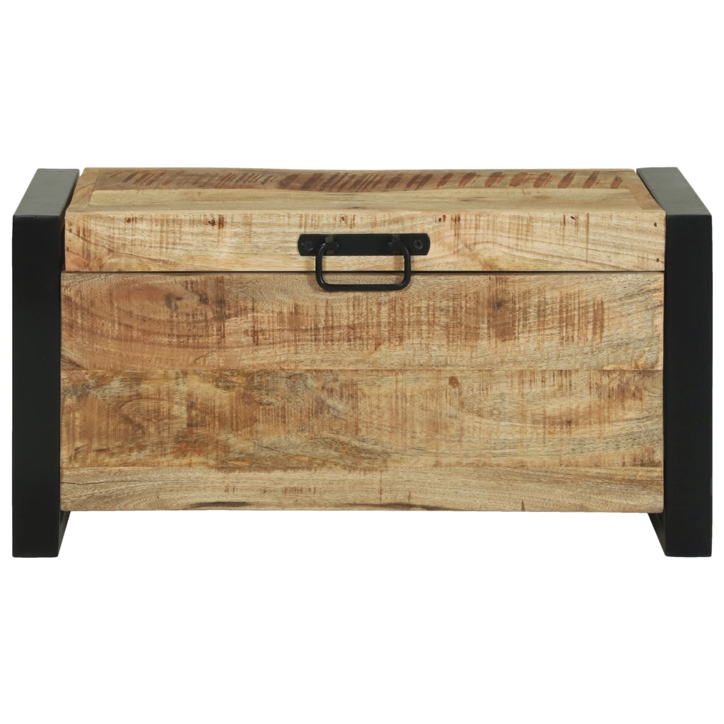 Baule di stoccaggio 60x30x30cm in legno massello di mango e metallo