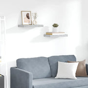 Scaffali a Parete 2 pz Grigio Cemento 40x23x3,8 cm in MDF 326592