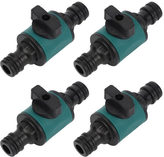 Connettori per tubi da giardino - 4 pezzi - Fitting in plastica - Accessori di irrigazione - Connettori maschili/femminili - Scollegamento rapido - Fitting per tubi