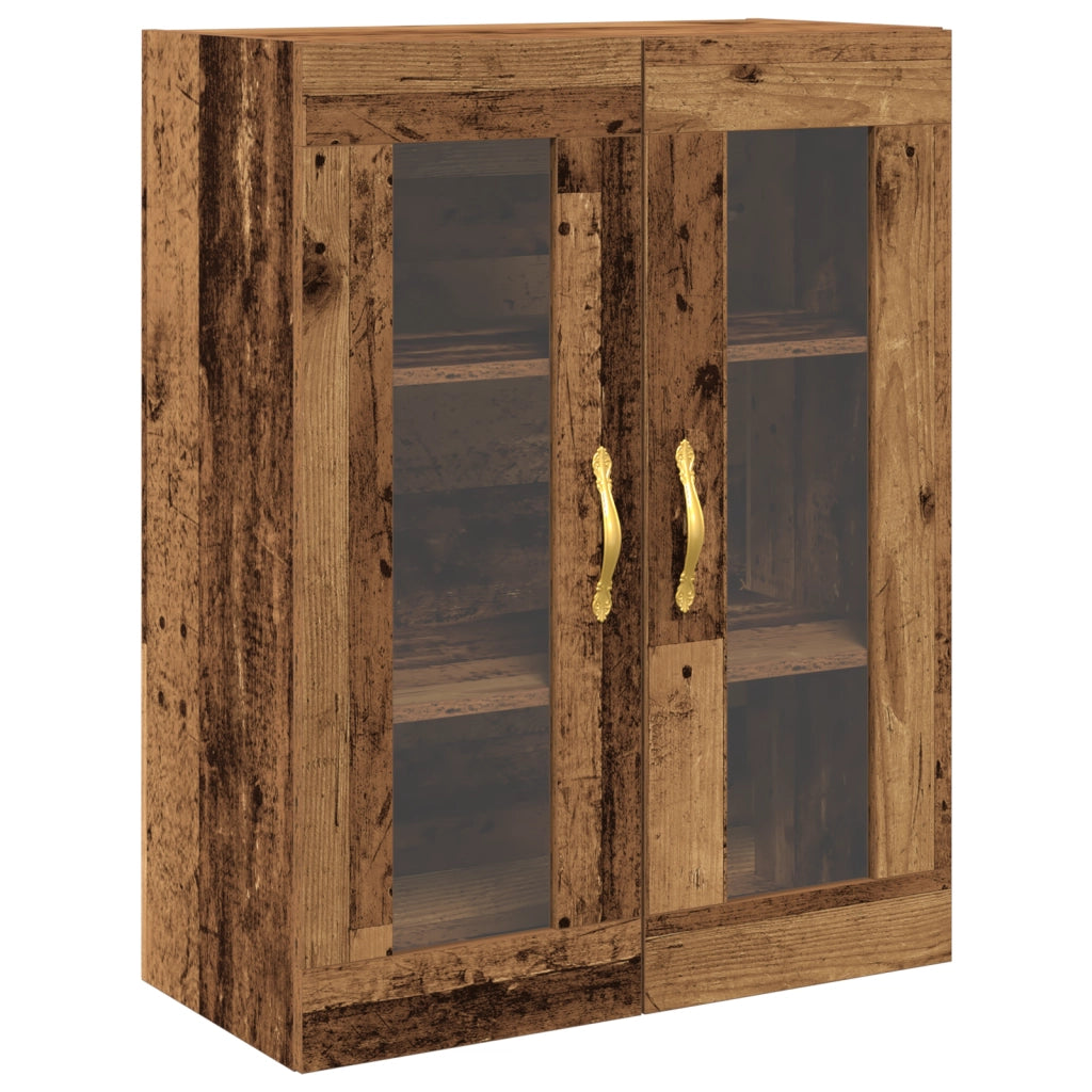 Armadio a muro con porte in vetro in legno vecchio 69,5x34x90 cm