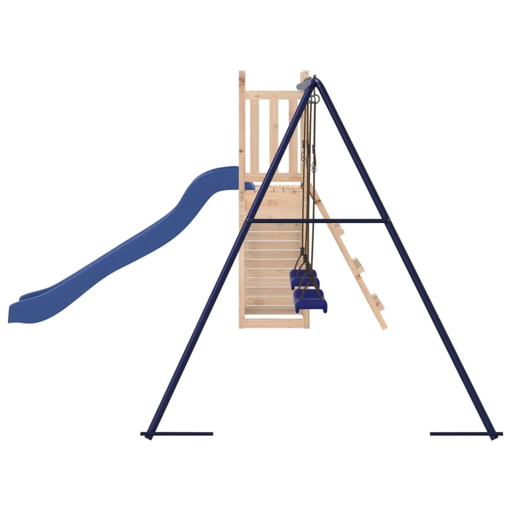 Altalene per parco giochi all'aperto scivolo altalene robuste giochi da giardino 308 x 321 x 169 cm legno di pino massiccio 02_0004712