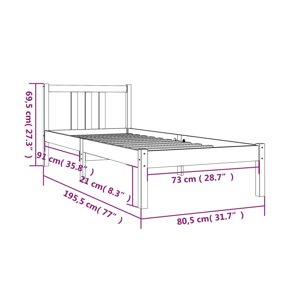Giroletto Miele in Legno Massello 75x190 cm 2FT6 Small Single cod mxl 31720