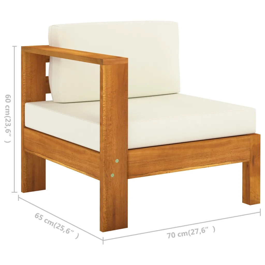 Set da giardino 9 pezzi con cuscini 100x60 cm in legno di acacia 3057941
