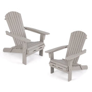 Set di 2 sedie Adirondack pieghevoli 89 x 71 x 94 cm comfort ergonomico finitura resistente in legno di abete grigio 20_0018375
