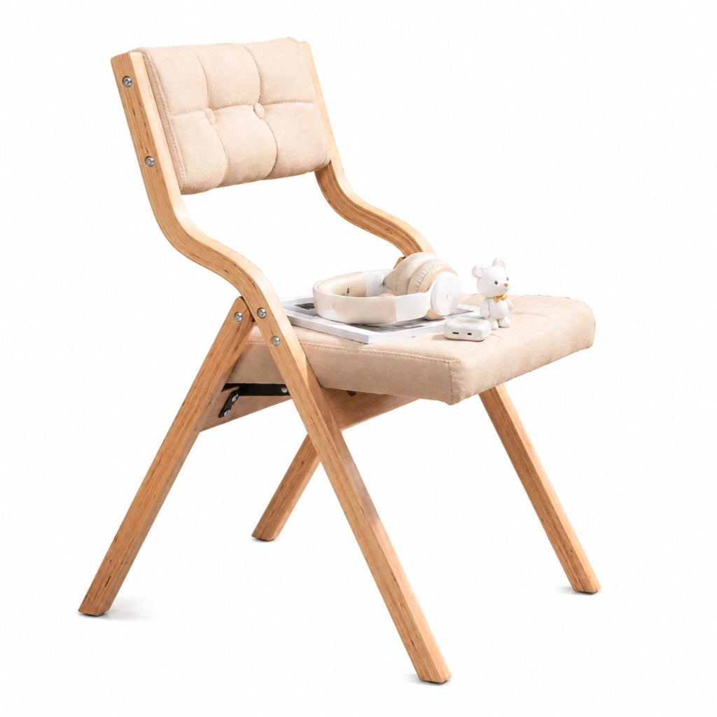 Sedia pieghevole 61x48x77 cm kaki – schienale imbottito, set da 2