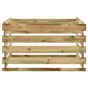 Compostiera da Giardino a Doghe 120x120x70cm in Pino Impregnato 316060