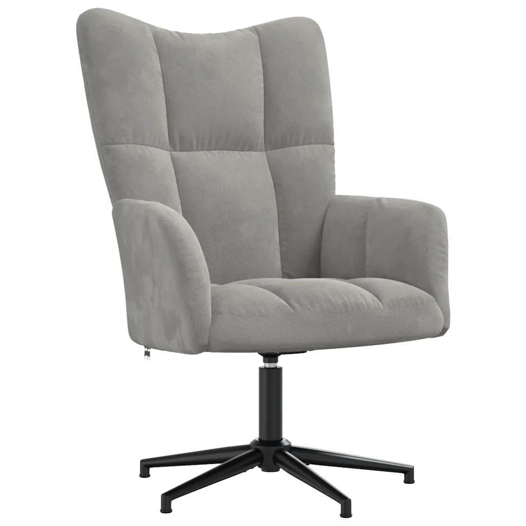 Poltrona Relax con Poggiapiedi Grigio Chiaro in Velluto cod mxl 36583