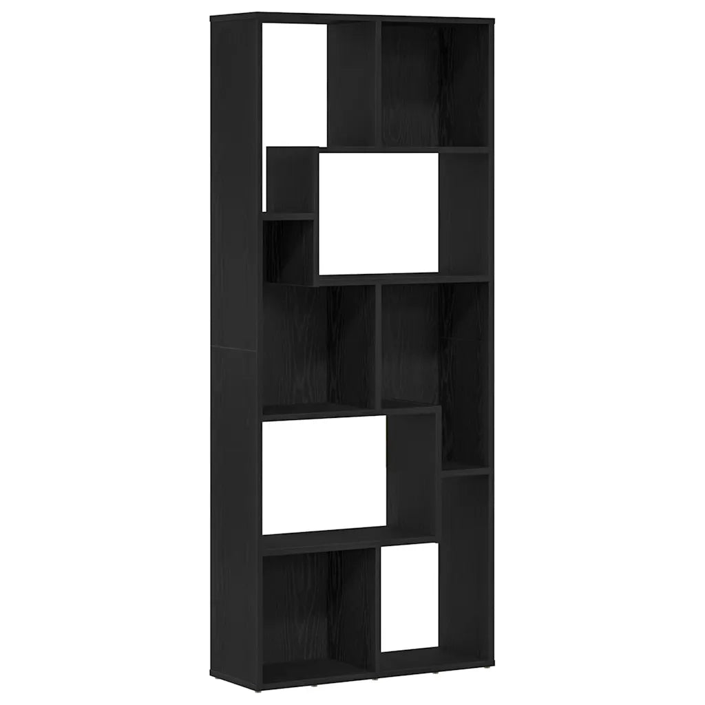 Libreria-Scaffale per Libri-Mobile di Stoccaggio Rovere Nero 67x24x161 cm in Legno Multistrato