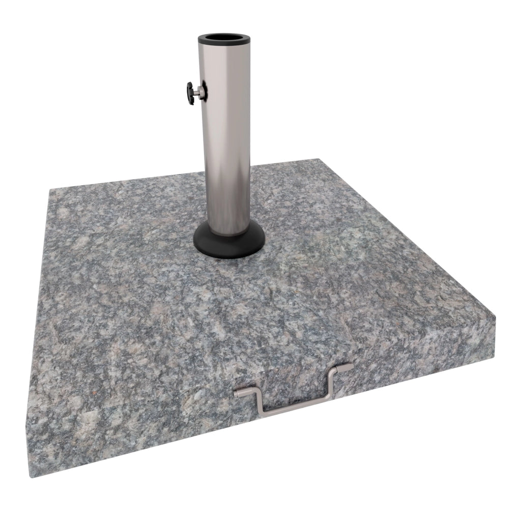 Gravita - Base per Ombrellone da Giardino Quadrato 45x45 cm 35 Kg in Pietra con Ruote Grigio