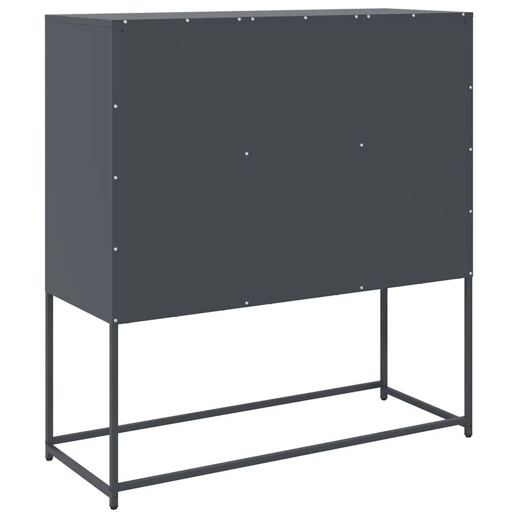 Credenza Antracite 100,5x39x107 cm in Acciaio Laminato a Freddo
