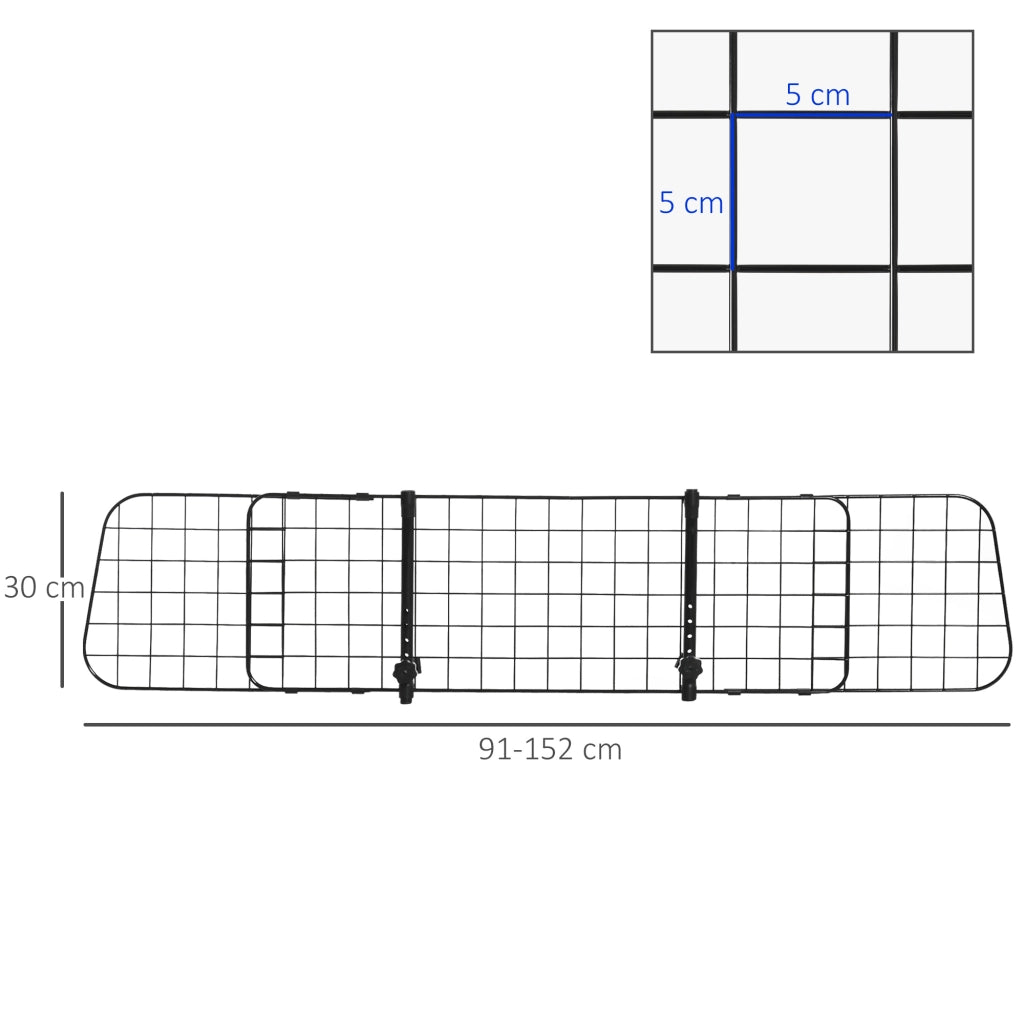 Rete divisoria per auto universale ¨C Xylo ¨C regolabile 91-152x30 cm per cani