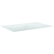 Piano Tavolo Bianco 100x62 cm 8mm Vetro Temperato Design Marmo 322259