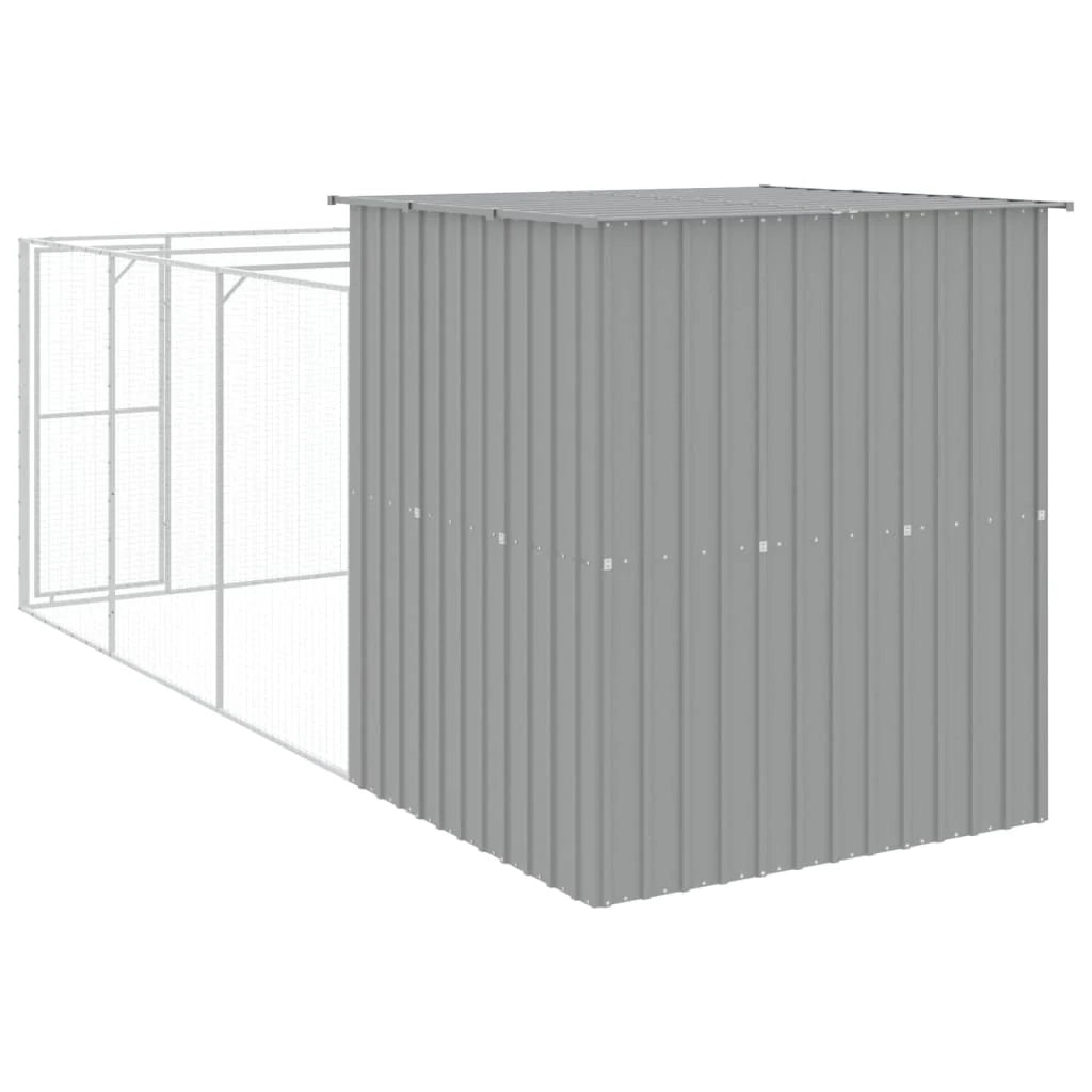 Cuccia per cani con recinto chiaro 165 x 455 x 181 cm grigio 02_0043498