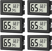 Set di 6 mini idrometri per umidità interna - termometro digitale e idrometro mini - misuratore di umidità interna e termometro in gradi Fahrenheit (℉) per termostati per rettili, terrari e frigoriferi