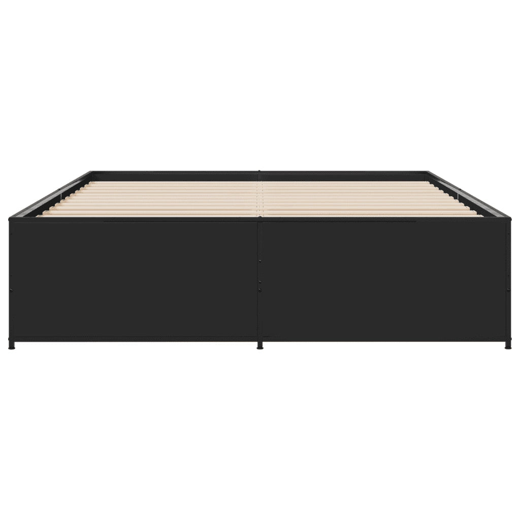 Giroletto Nero 140x200 cm in Legno Multistrato e Metallo 3279887