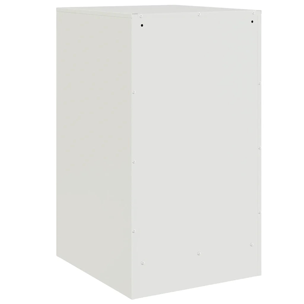 Comodino | Armadio da Notte | Mobiletto da notte Bianco 34,5x39x62 cm in Acciaio