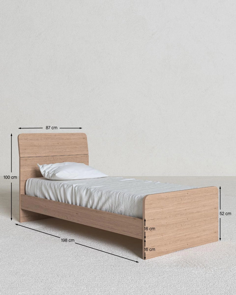 Letto Comby con fascioni e pediera - Letto singolo 87 x 197 - Struttura virginia - Rete e materasso esclusi_