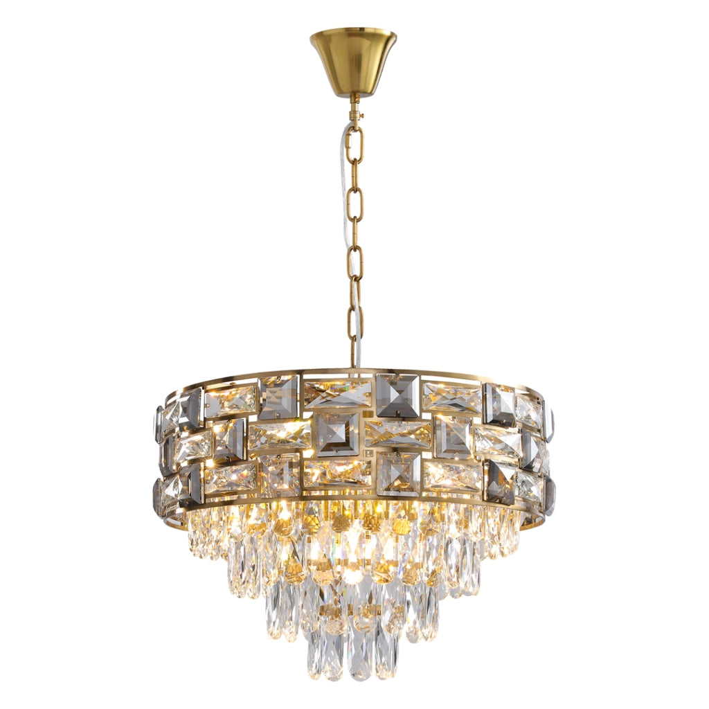 Lampadario cristallo oro opaco CARISMA 9xE14 Milagro