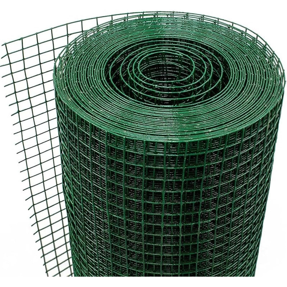 Trade Shop - Rete Metallica Plastificata Verde 1x10mt Maglia 12,7x12,7mm Recinzione Protettiva 57733 -