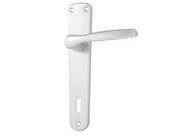MANIGLIA MODELLO ALU CON PLACCA IN ALLUMINIO ARGENTO- - mm.90 - 2 paio