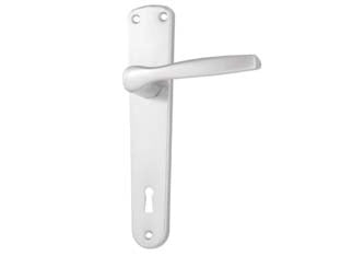 MANIGLIA MODELLO ALU CON PLACCA IN ALLUMINIO ARGENTO- - mm.90 - 2 paio