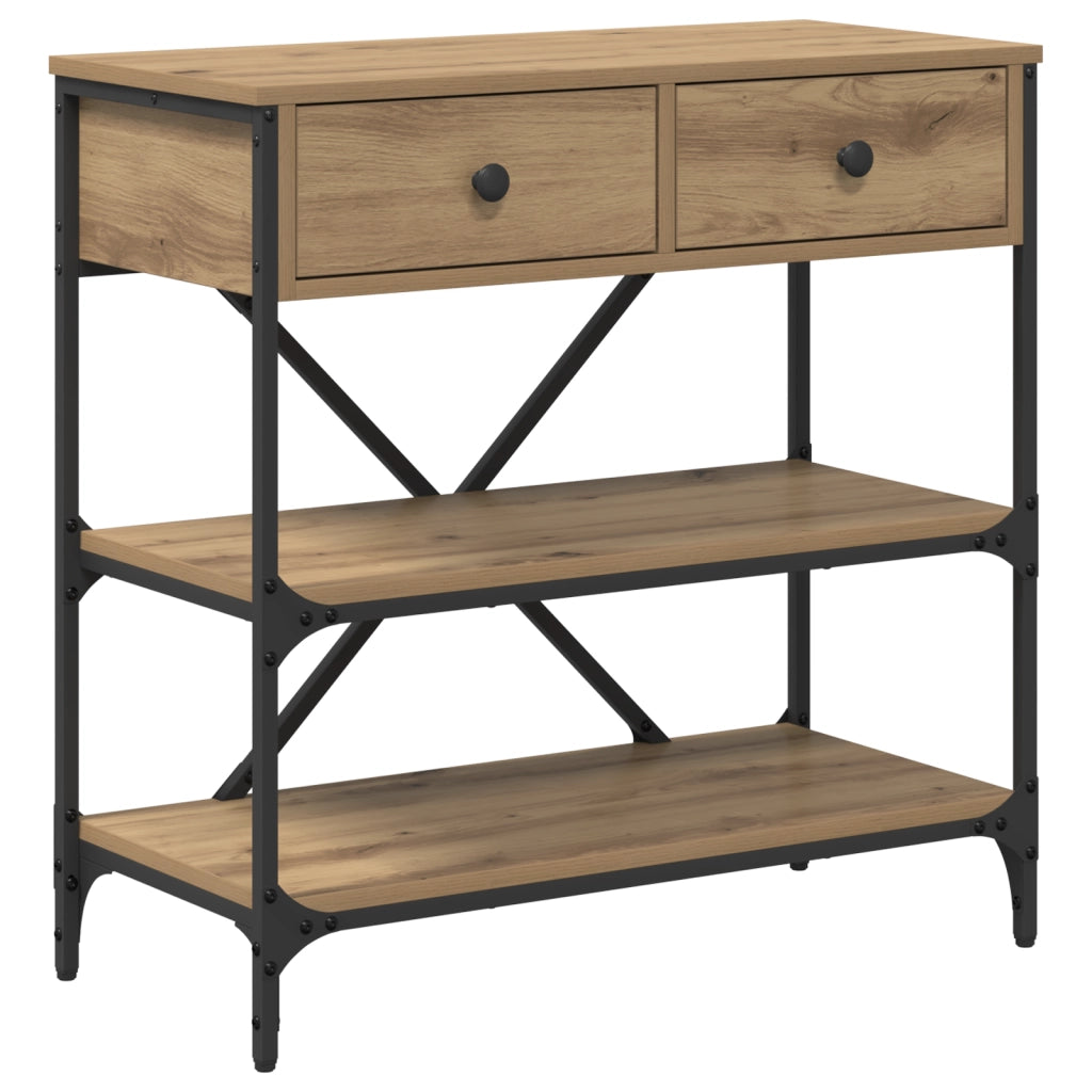 Tavolo Consolle Rovere Artigianale 75x34.5x75 cm Legno ingegnerizzato