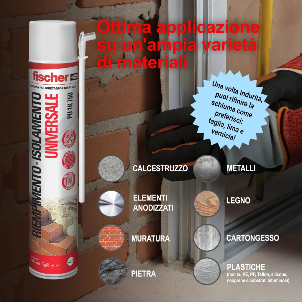 Schiuma Poliuretanica 750 ml Fischer Manuale