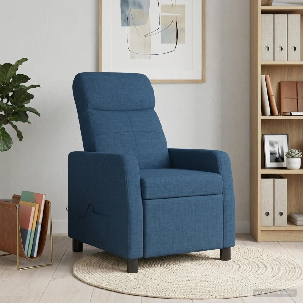 Divano Sedia-Poltrona Massaggiante Blu Tessuto 937082
