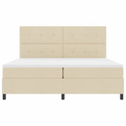 Letto a molle con materasso con led Crema 200 x 200 cm Tessuto