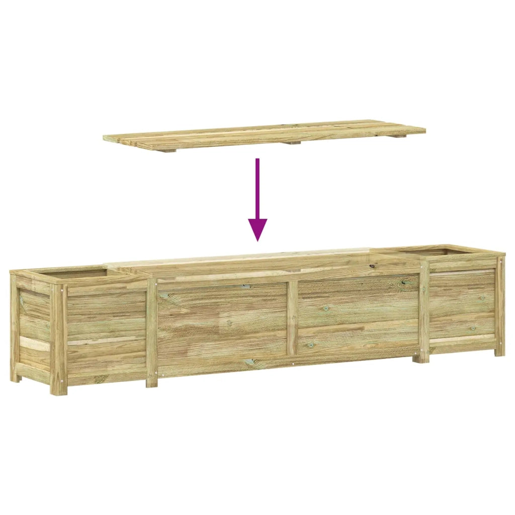 Panchina da giardino con fioriera Legno di Pino Impregnato 42042676