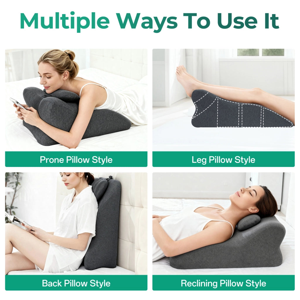 Cuscino ergonomico in memory foam ¨C Minimal ¨C grigio scuro, per sollievo reflusso e dolori schiena