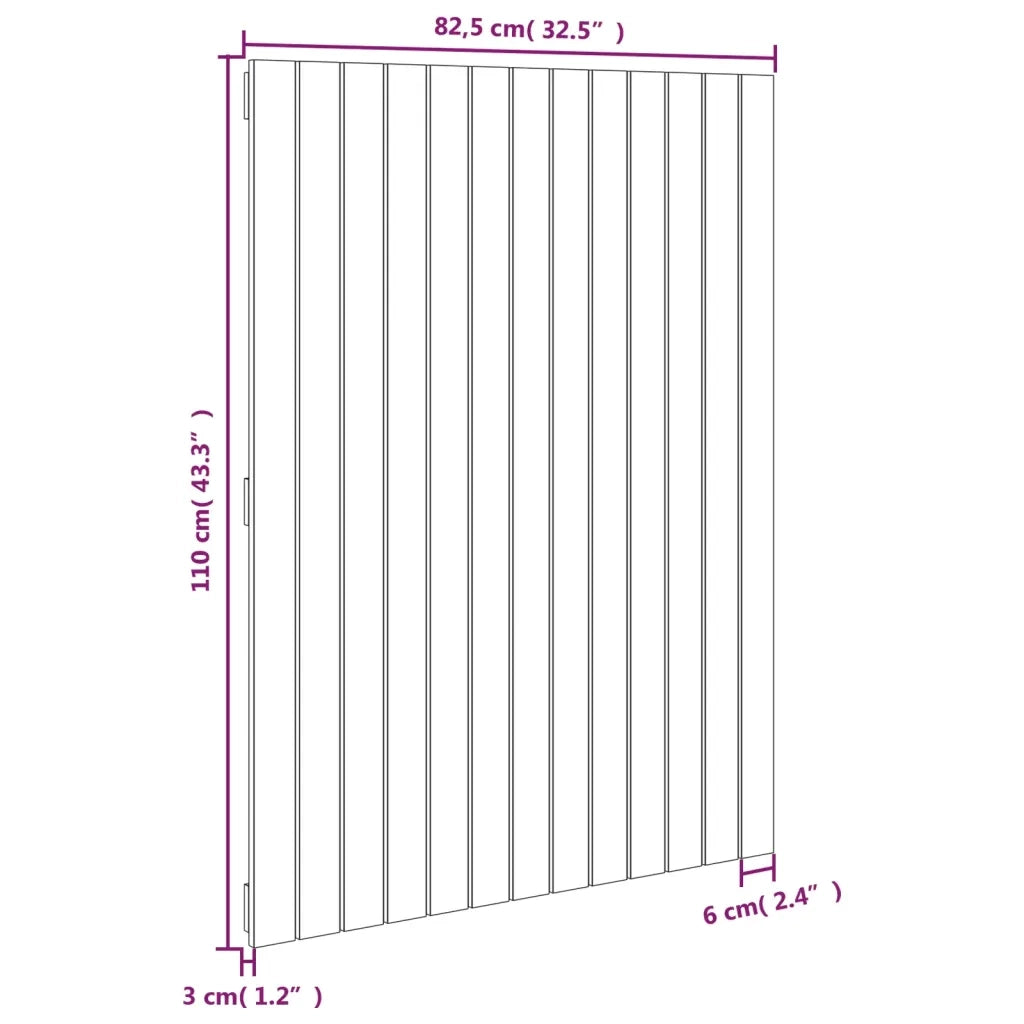 Testiera da Parete Bianca 82,5x3x110 cm Legno Massello di Pino 824954