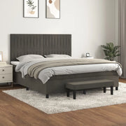 Giroletto a Molle con Materasso Grigio Scuro 180x200 cm Velluto 3137978
