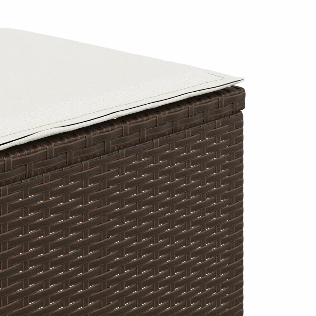 Sgabelli Giardino con Cuscini 4 pz Marroni 40x40x35cm Polyrattan CFW2270361
