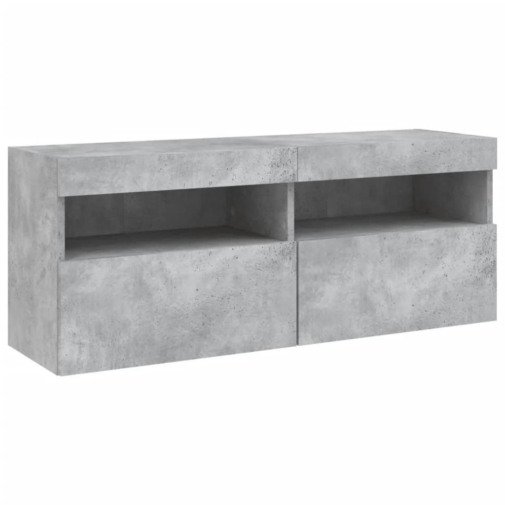 Mobile TV multimediale scaffale TV credenza mobile TV sala da pranzo soggiorno camera da letto mobile da parete con luci LED 100 x 30 x 40 cm grigio 02_0027836