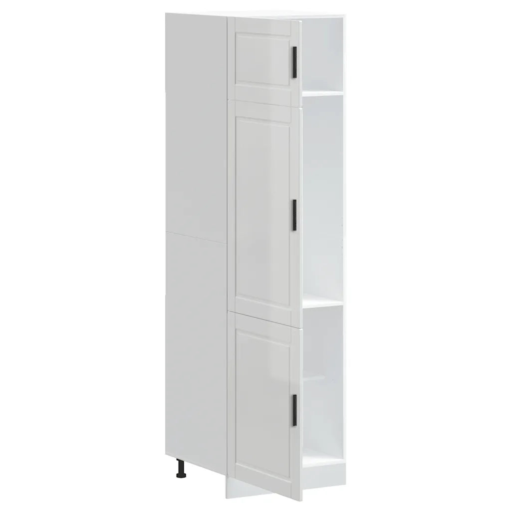 Armadio da Cucina Porto Bianco Lucido in Legno Multistrato 854109