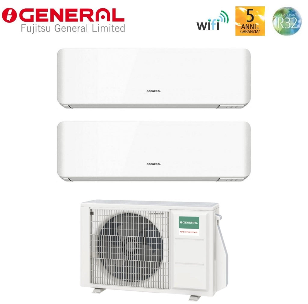 Condizionatore Dual Split General Fujitsu Standard KM 9+12 con AOHG18KBTA2 R-32 Wi-Fi Integrato