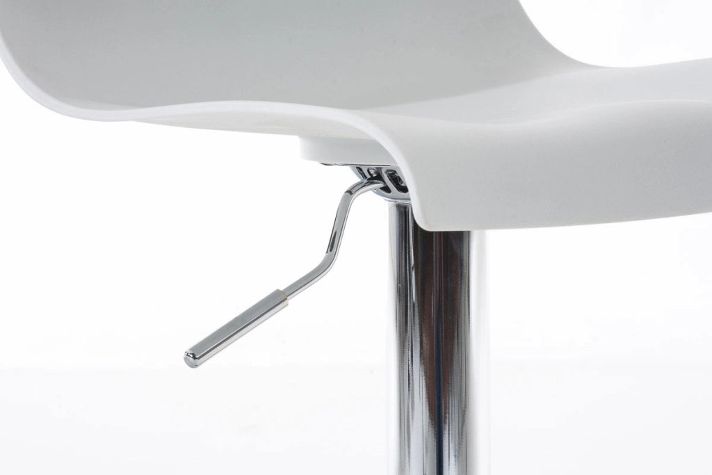Sgabello Hover in polipropilene e metallo bianco,Metallo in look cromato