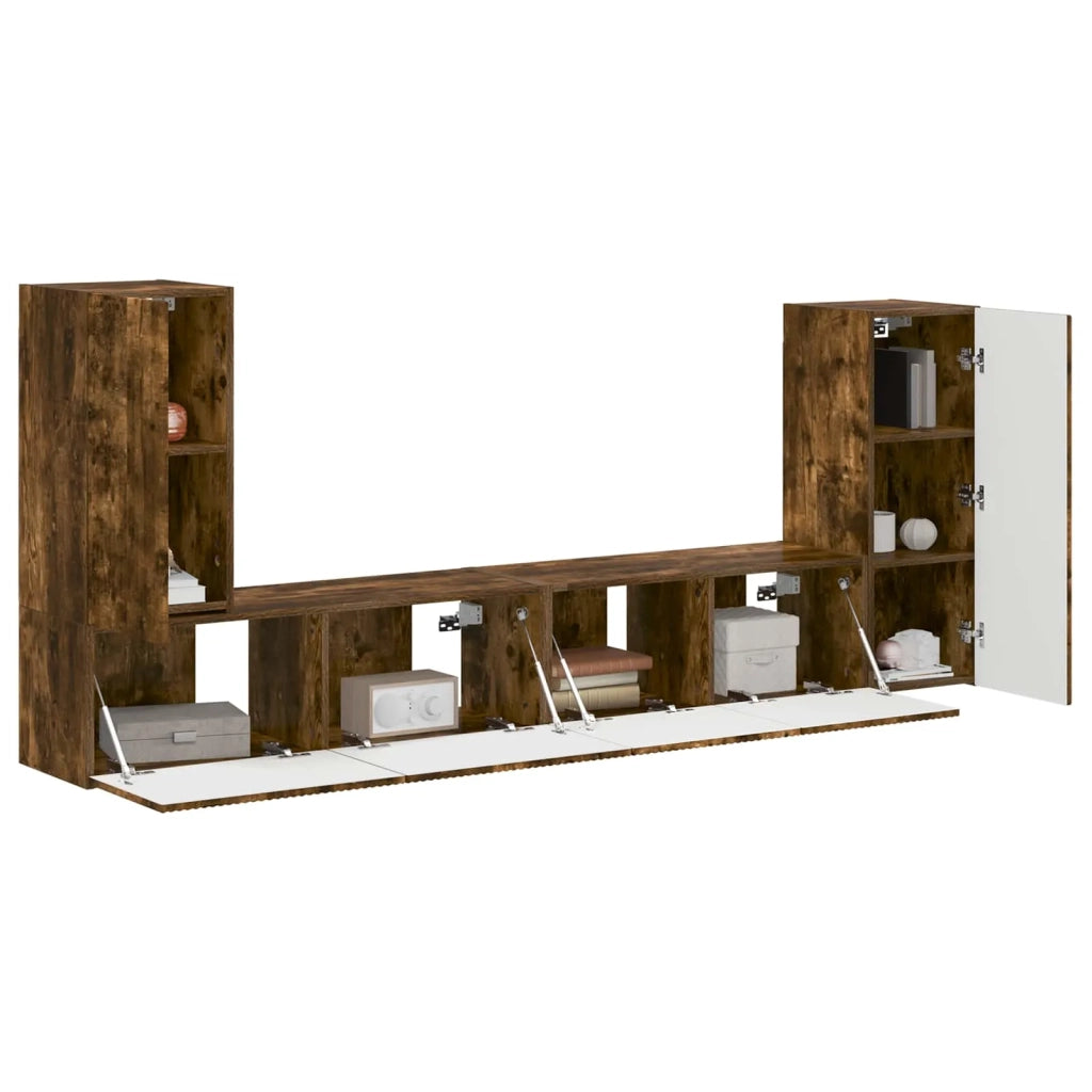 Set mobile TV 4 pcs Rovere fumé Legno multistrato