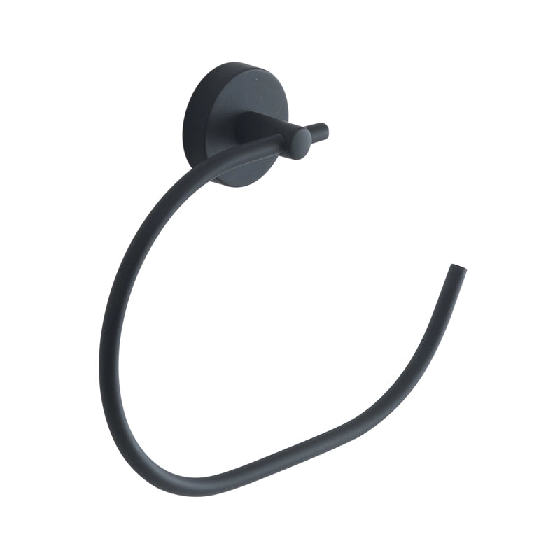 Portasalviette ad anello da muro in acciaio inox e Cromall 2370 Gedy serie EROS Nero Matt