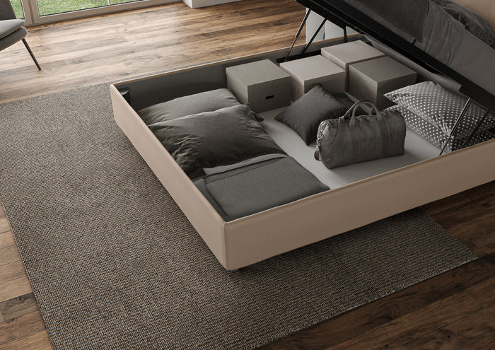 Letto Matrimoniale Francese 140x210 cm con Rete Agueda Tortora