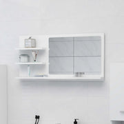 Specchio da Bagno-Specchio per Bagno Bianco 90x10,5x45 cm in Legno Multistrato