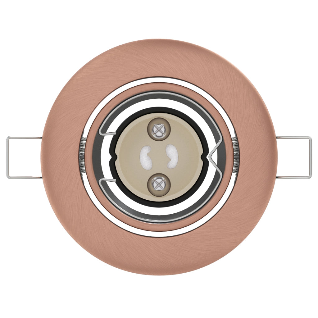 Lampade da Incasso 24 pezzi Rotonde GU10 Rame Ã˜90 mm Acciaio