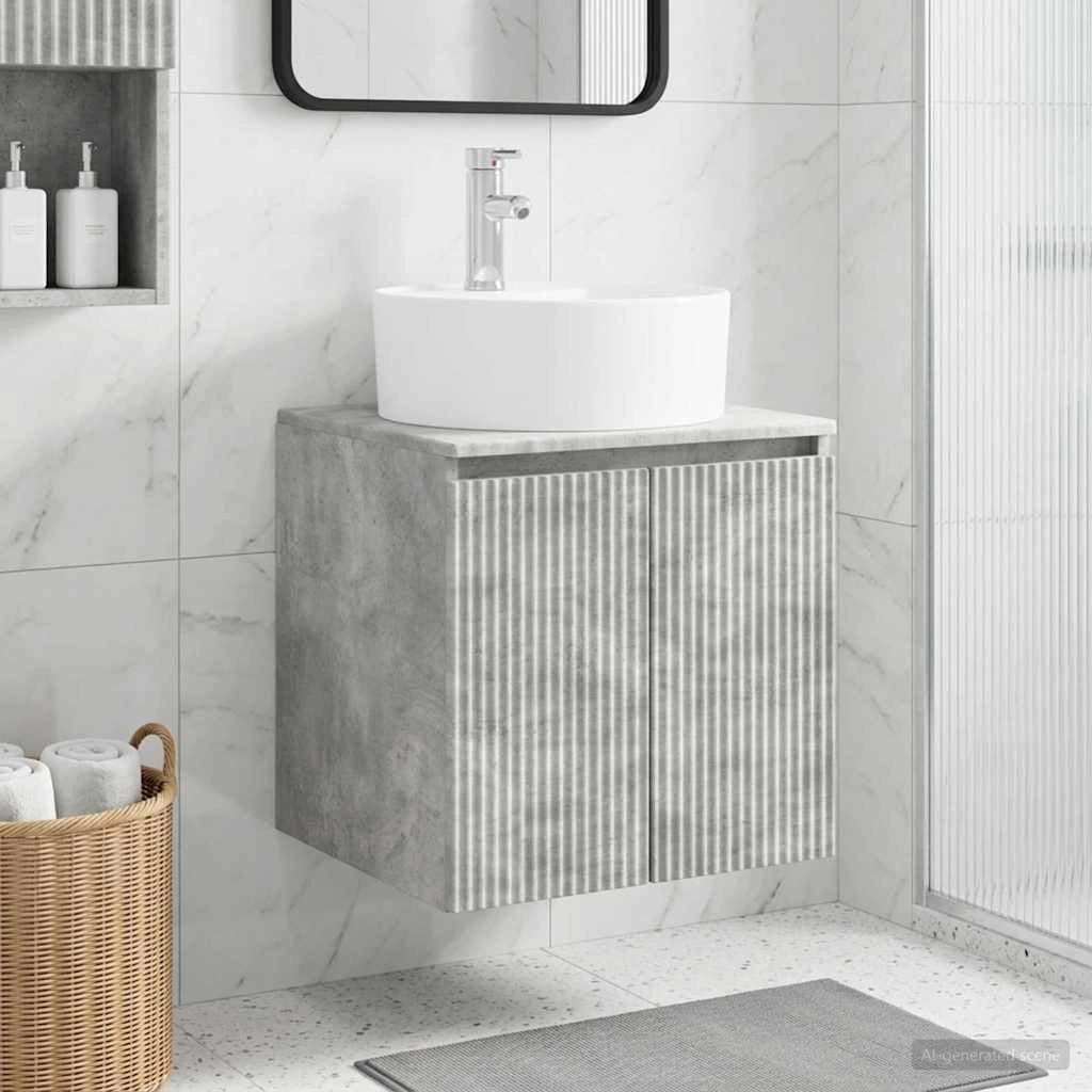 Mobile Lavabo da Parete Grigio Cemento 49,5 x 44,5 x 65 cm 890435
