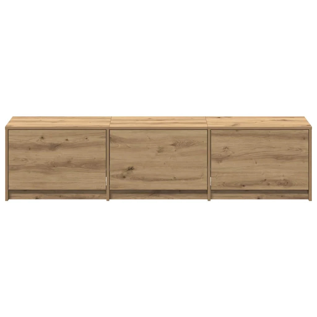 Mobile TV moderno e pratico 162 x 34 x 40 cm con LED per un'atmosfera accogliente realizzato in legno di rovere ingegnerizzato 02_0056329