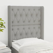 Testiera ad Orecchio-Testata con Orecchie Grigio Chiaro 83x16x118/128 cm in Tessuto 511837