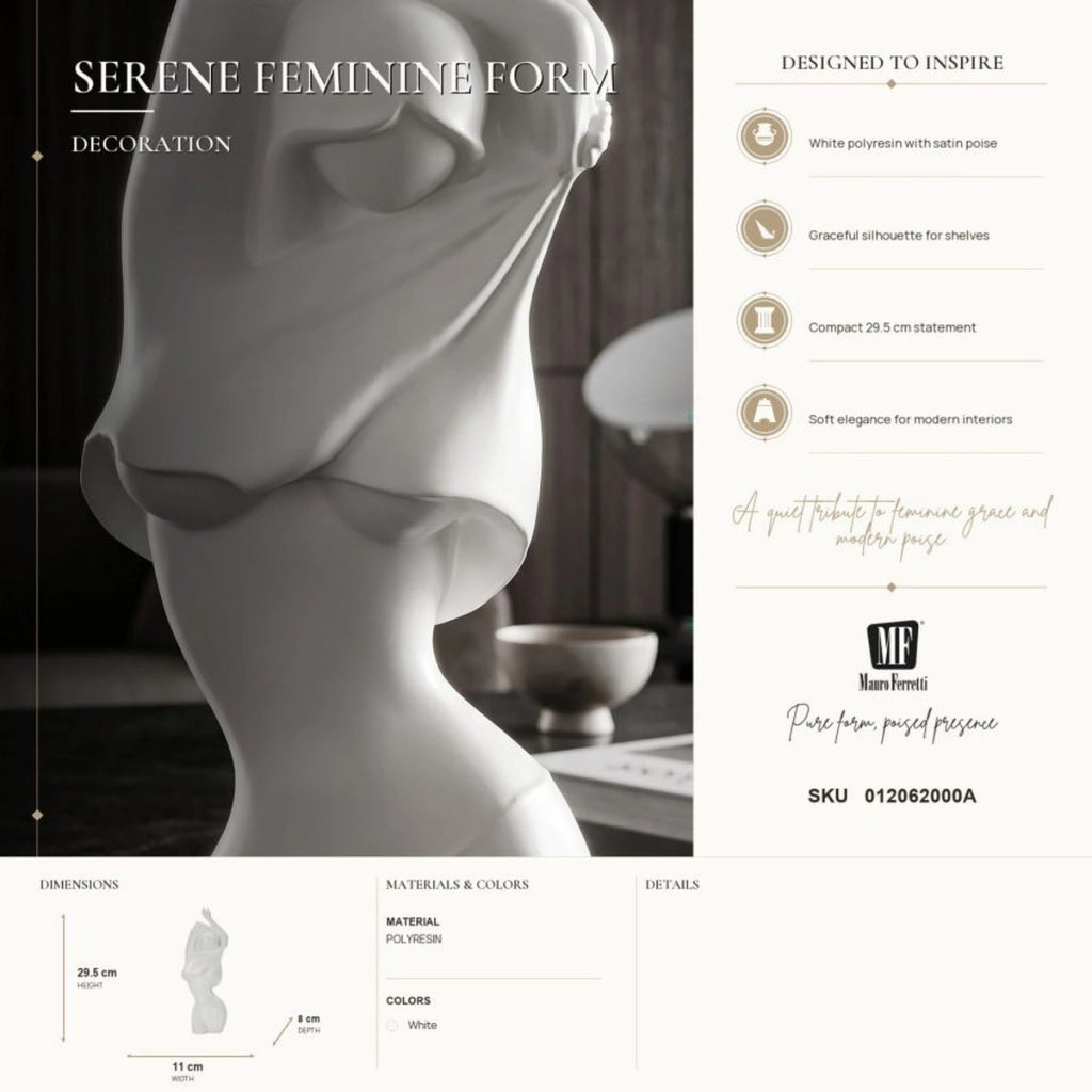 Scultura figura femminile minimal bianca