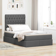 Letto con contenitore e LED con led Grigio scuro 120 x 190 cm 3372466