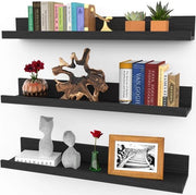Pannelli galleggianti - stile moderno rustico - 3 pezzi - ebano nero - 61 cm