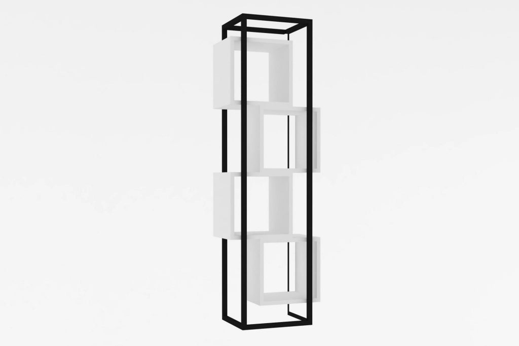 Libreria in legno "Rabant" - 44 x 29 x 140 cm - Bianco